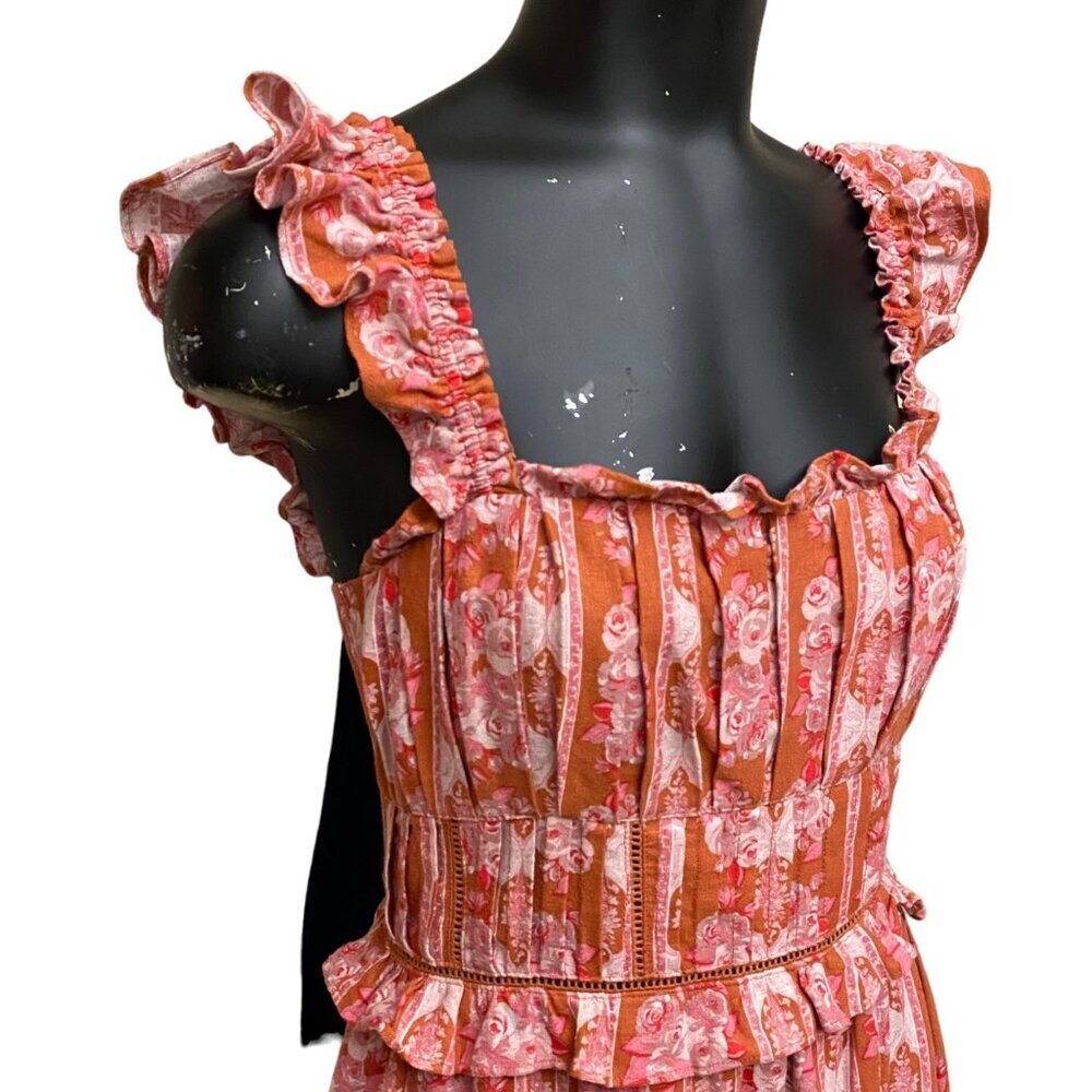 NEW House of Harlow Helena Maxi Dress in Terracotta Pink Floral Size Small - Picture 3 of 9